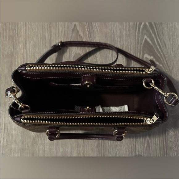 Coach Signature Canvas Victorian Floral Print Flower Wallet Crossbody Purse - Picture 4 of 9